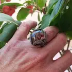 خاتم بحجر الخرايطي اليمني الاصلي حجر راهي جدا صياغة يدوية