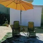 مظله جلسه خارجيه مع كرسيين وفرشه