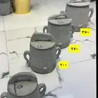 برمه حجر صناعة يمني مع الغطاء يجمع قدر الحجر بين التصميم ال