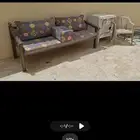 كرسي خارجي ثلاثى مع طاولة حديد