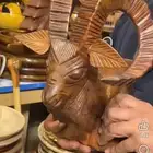 This Markhor is made of wood in the design of a real Markhor