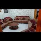 طقم خشب قوي امريكي ثلاثيه وقطعتين ثنائيه وكرسيين