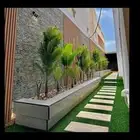 أحواض زراعيه طبيعه وصناعه مع شلالات ونوافير ومظلات