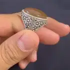 خاتم عقيق ع فضه 925 ثقيل