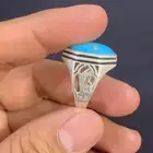 خاتم فيروزي سيناوي ع فضه 925يمني