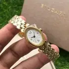 ساعة بولغاري بيضاوية فضي وذهبي