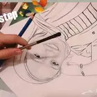 رسم بورتريه فحم يدوي