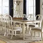 طاولة طعام وبوفيه من اشلي 8 كراسي و ممكن تتحول ل 6 كراسي