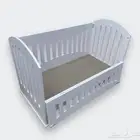 سرير خشب أطفال مواليد الون ابيض مقاس 60 120 سم جديد