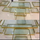 طاولات خدمه بحاله جيده ونظيفه 4 قطع وقطعه كبيره
