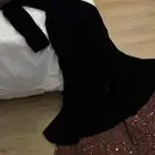 فستان اسود مخمل لبسه وحده مقاس S
