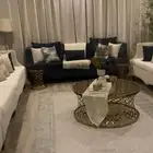 كنب كنظيف شبه جديد للبيع مع الطاولات طقم إستيل