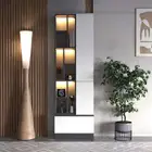 61 دولاب ديكور أبيض و رمادي شامل الإضاءة موديل 61