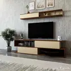 طاولة تلفاز خشب بني وبيج - Tv-26