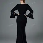 فستان اسود ممتد بسيط خامه ممتازه