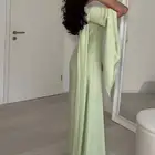 فستان فستقي لونه هادئ ناعم ب 50
