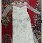 فستان سكري فخم وجميل اكمام طويله القماش فيه الموديل