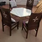 طاولة رخام ستيل و4 كراسي
