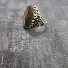 خاتم فضه عقيق اصلي