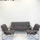كرسي انتظار جلد لون بني و لون اسود طقم كنب جلد حق مكتب