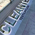 لوحات اعلانيه كلادينج حروف بارزه مضيئه زنكور استيل اكريليك