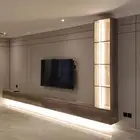 ديكور شاشه مع طاوله تلفزيون مع الاناره مع بديل الشيبورد من ا