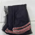 مشغولات يدويه ( طرحه مطرزة خرز فضي وأحمر )