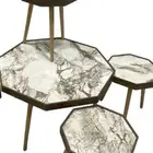 طقم طاولات خدمة لون رخامي تركي