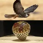 خاتم عقيق مصور شكل الصقر