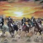 خيول لوحه فنيه بالألوان الأكريلك