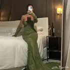 فستان جديد تصميم حديث باللون الأخضر الزاهي