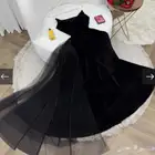 فستان سواريه أسود راقي مع تفاصيل فخمه