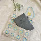 كروشيه مربعات جراني شنطة كتب ومصحف -شنطة لابتوب- شنطة ايباد