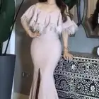 فستان سهرة ناعم من تصميم محمد حمادة