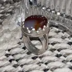 خاتم عقيق يماني مصور فضه ثقيله