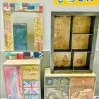 Vintage مرايا حائط استاند تخزين مكتبي جداري دولاب تخزين