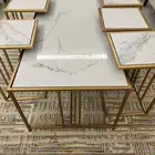 طاولة كبيره مع 5 طاولات صغيرة