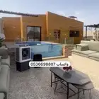 اكواخ و شاليهات ريفيه بمسابح كبار و اطفال