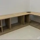 رفوف بني فاتح خشبي تسريحه مكتب طاولة أرضية