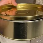 تنك تمر دائري ذهبي فارغ كيلو و اثنين كيلو