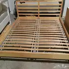 سرير خشب نفر ونص 140x200 سم من ايكيا سليم مع القاعده حقته