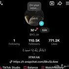 حساب تيك فخم و متفاعل فيه 110 الف متابع