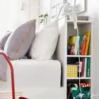 لوح  رأس سرير BRIMNES من إيكيا مع أرفف تخزين نظيف ومركب