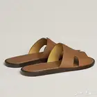 سليبر رجالي هيرمس اللون كارميل تقليد درجه اول مع الدست باق