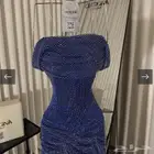 فستان من جورجينا ازرق بخرزات