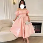 فستان مناسبات ناعم وردي