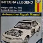 كتيب اصلاح هوندا اكورا ليجند وانتيجرا 1990-1995 pdf