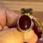 خاتم عقيق كرزي بطن أحمر