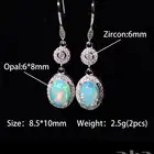 قرط فضة استرلينى عيار 925 محلى بالاوبال الطبيعى