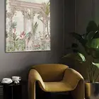 لوحة كانفاس على إطار خشبي بتصميم نمط فني منحنيات